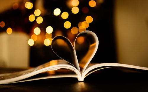 Close-up of heart shape book