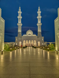 View of historic building against sky at night