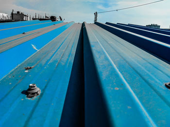 Blue shelter against blue sky