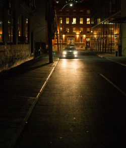 Illuminated street light at night