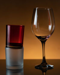 Close-up of beer in glass on table