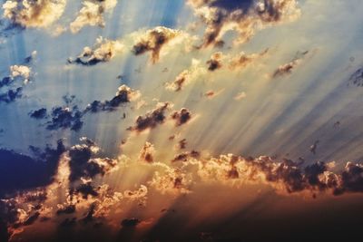 Low angle view of sky during sunset
