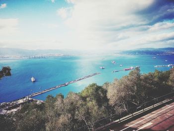 Boats in harbor