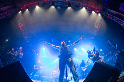 Panoramic shot of crowd at music concert