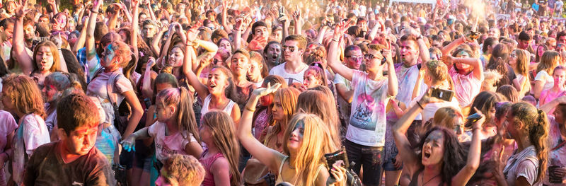 Group of people at music concert