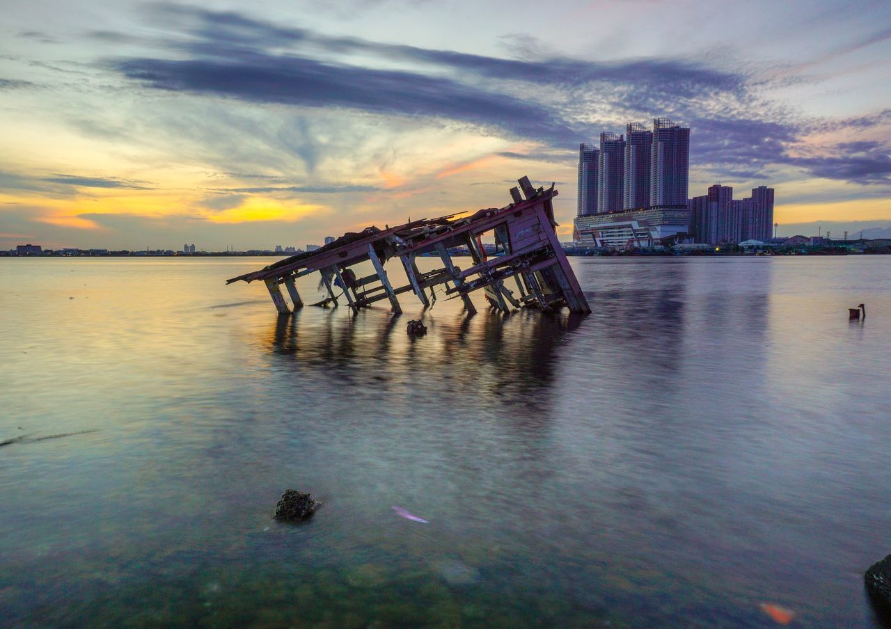 SCENIC VIEW OF SEA DURING SUNSET