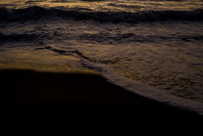 Close-up of sand at beach