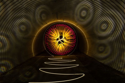 Close-up of illuminated light painting on wall
