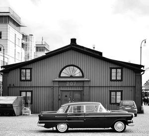 Cars parked on road