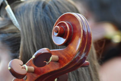 Close-up of woman with cello