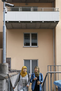 Female friends walking together