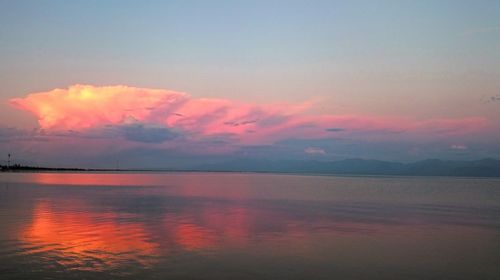 Scenic view of sea at sunset