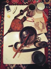 Close-up of food on table