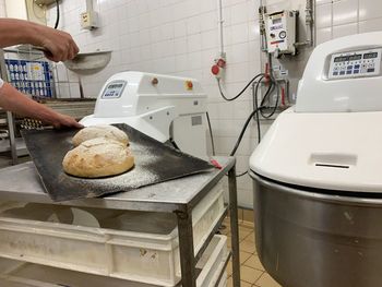 Person preparing food in kitchen