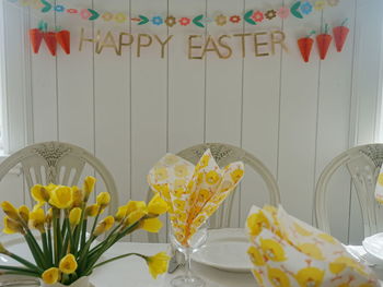 Yellow flowers on table