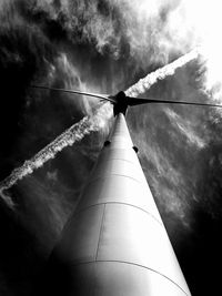 Low angle view of windmill against sky