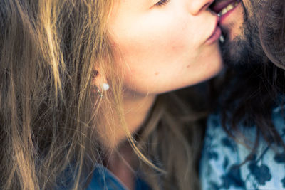 Young couple kissing