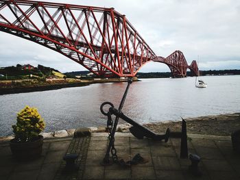 View of bridge over river