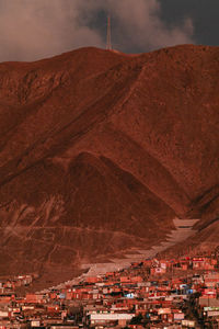 High angle view of townscape against sky