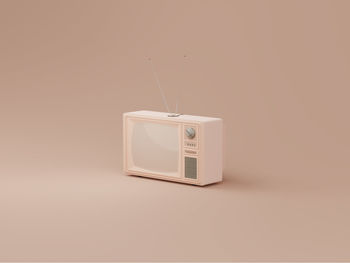 High angle view of headphones against white background