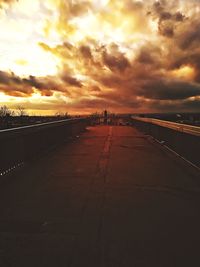 Road against sky during sunset