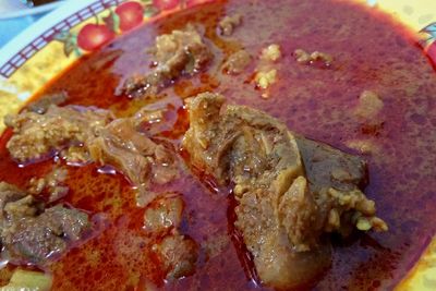 Close-up of meat in plate