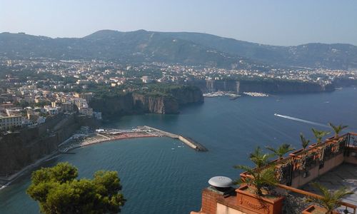 High angle view of city at waterfront