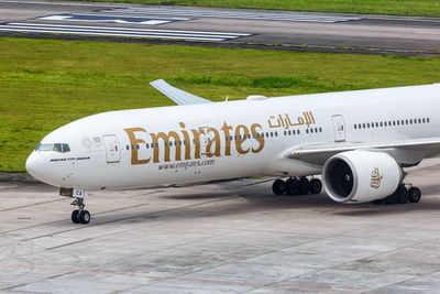 Airplane on airport runway