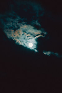 Low angle view of moon in sky