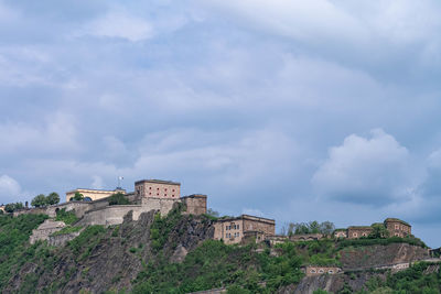 Low angle view of buildings against sky