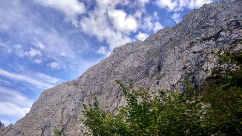 Low angle view of mountain against sky