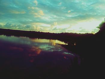 Reflection of trees in calm lake