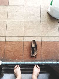 Low section of man legs