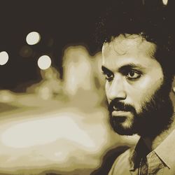 Illuminated lights at night