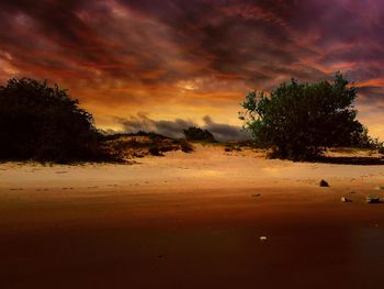 Dramatic sky over landscape