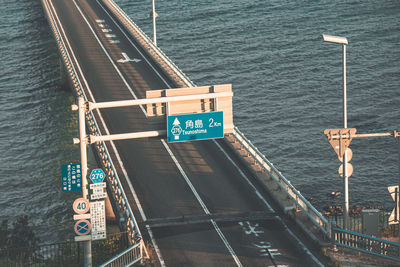 High angle view of bridge over river