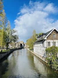 Beautiful travel landscape in strasbourg., france on a sunny day.