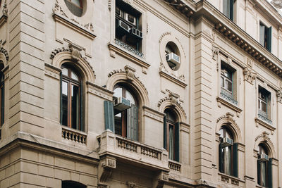 Low angle view of old building in city