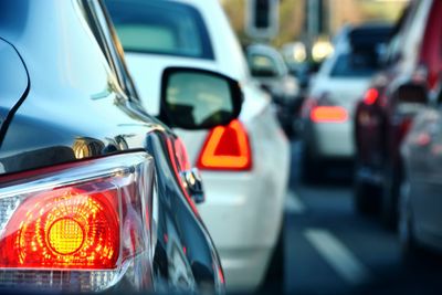 Close-up of traffic on road