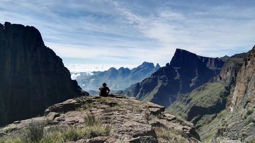 Man hiking on mountain