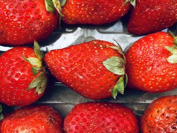 Close-up of strawberries in market