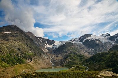 Scenic view of mountains against sky