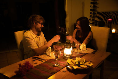 People at restaurant table