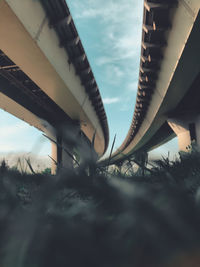 Low angle view of bridge against sky