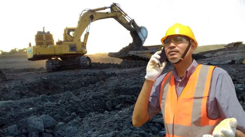 Man working at construction site