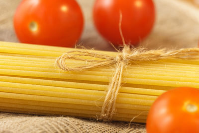 Close-up of tomatoes on table