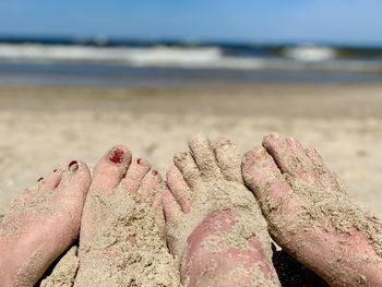 Low section of person on beach