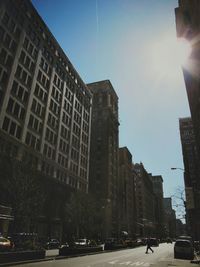 City street at sunset