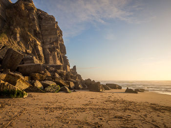 Scenic view of beach against sky