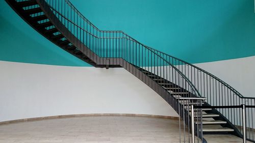 Modern metallic staircase indoors